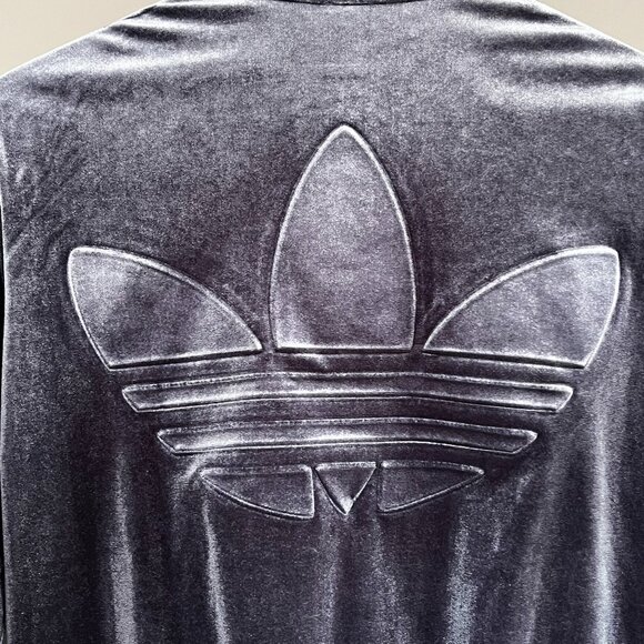Adidas Originals Firebird Track Jacket Wms M Luxe Velvet Velour Ink Blue Trefoil - Picture 4 of 17